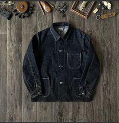 NVGS Denim 1940sオリジナルセルビッチデニムシャツジャケットメンズ