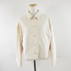 ユニクロ UNIQLO ジャージーリラックスジャケット 長袖 オフホワイト 白 M *A495