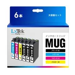 【特価セール】MUG-BK + ブラック2本（合計6本セット） 4色パック MUG EW-052A 互換インクカートリッジ EW-452A 対応 (Epson) プリンターインク エプソン 452A インク 052A マグカップ MUG-4CL 大容量 Pur