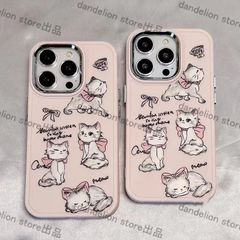 スマホケース　ツンデレ猫　リボン　ピンク　落下防止　耐衝撃性　iPhone対応　アイフォンケース　iPhone16pro/16promax/15/14/13/12/11　可愛いケース　海外限定　新品未使用