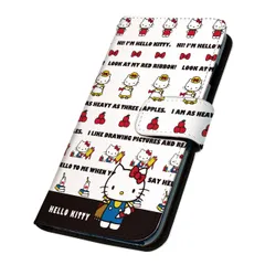 サンリオ 正規品 ハローキティ iPhone 15 Plus ケース 手帳型 スマホケース [デザイン:15.自己紹介/マグネットハンドあり] SANRIO キティ iphone15plus アイフォン15 プラスlus