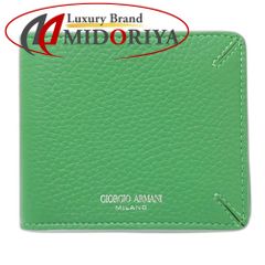【中古】GIORGIO ARMANI ジョルジオアルマーニ 札入れ コンパクトウォレット レザー グリーン レディース /181621