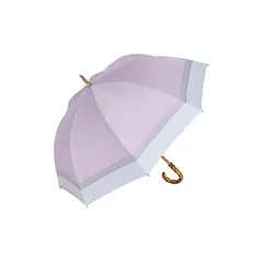 日傘 長傘 完全遮光 UVカット 遮光率100% 軽量 晴雨兼用 遮熱 Refume レフューム 母の日 30代 40代 50代 レディース 雨具 無地 紫外線対策 2段 3色切替 REFU-0021 ライトピンク/ホワイト 0