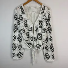 Kastane カスタネ Crochet Knit Cardigan クロシェニットカーディガン カーディガン 総柄 ホワイト Fサイズ レディース 古着 カジュアル モード