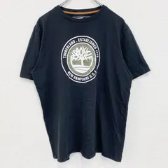 古着 used　Timberland　ティンバーランド　半袖プリントTシャツ　　クルーネック　黒　ブラック　Lサイズ