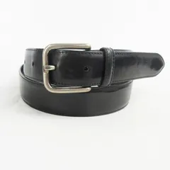 ジョルジオアルマーニ GIORGIO ARMANI ベルト 91/36 SIZE 50 黒 ブラック シルバー金具 レザー 牛革 ビジネスのサムネイル