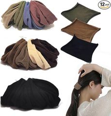12本セット ヘアゴム 太め, BetterJonny 髪ゴム 跡がつかないヘアゴム おしゃれ 切れないゴム よく伸べる 韓国風 シンプル髪留め 伸びる 太め 高弾性 ファクション 無地 上品 小物 (A)