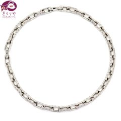 LOUIS VUITTON ルイヴィトン M64196 コリエ･チェーン モノグラム ネックレス シルバーカラーメタル 長さ55㎝ イタリア製  US1220