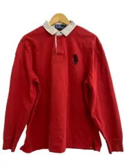 POLORALPH LAUREN (ポロラルフローレン) ポロシャツ 長袖 ラガーシャツ ワンポイントロゴ刺繡 スリランカ製 L レッド メンズ/004