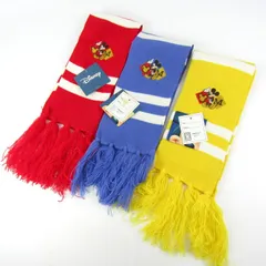 ディズニー マフラー ストール ミッキー 3点セット まとめて 男の子 キッズ 女の子用 レッド/ブルー/イエロー Disney 【中古】