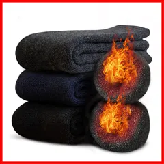 【在庫処分】ソックス 冬 厚手【零下防寒・激暖38℃恒温・ウール素材】 メンズ ウールソックス 360°蓄熱 極厚裏起毛 防寒 保温 靴下 消臭 耐久性 伸縮性 室内 [Bafup] アウトドア 登山 キャンプ 25-29㎝