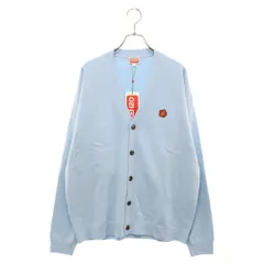 KENZO (ケンゾー) BOKE FLOWER CREST CARDIGA ロゴ刺繍 ニット カーディガン ブルー FD55CA3813LBのサムネイル