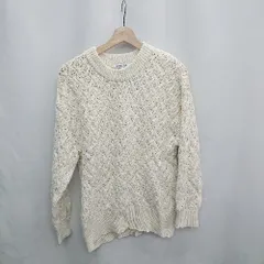 ◇ ⊇ GLOBAL WORK 透かし編み 長袖 ニット セーター サイズL ホワイト レディース E  【1502200006978】