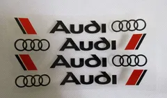 車のスタイリング　ドアハンドルステッカー黒字　Audi アウディ　新品・送料込