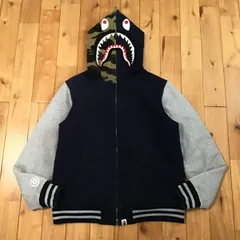 中綿キルティング シャーク パーカー Mサイズ 1st camo shark full zip hoodie jacket a bathing ape BAPE camo エイプ ベイプ WGM