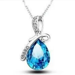 天使の涙 スカイブルー ネックレス レディース きれい 大人 お洒落 カジュアル フォーマル エレガント ナチュラル ギフト 贈り物 新品