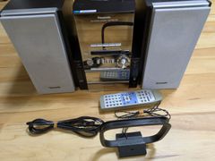 整備済　Panasonic MD/CD/カセットステレオシステム SA-PM57MD　CDチェンジャー5枚格納