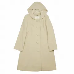 レッセパッセ LAISSE PASSE アンゴラ × ウール ロング コート フーディー Aライン ビジューボタン フーデッド ジャケット ブルゾン 上着 アウター 38 ライトベージュ レディースのサムネイル