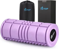 TETOP（テートップ） 500KG耐荷重 割れない フォームローラー 筋膜リリースローラー ストレッチローラー マッサージ ヨガポール エクササイズ トレーニング 軽い 32x12.5x12.5CM 500g( ライトパープル-最新型)