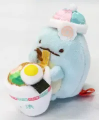 【中古】ぬいぐるみ とかげ 横浜ラーメンもぐもぐ中。あじたまトッピング。 てのりぬいぐるみ 「すみっコぐらし」 リラックマストア＆すみっコぐらしshop in YOKOHAMA限定