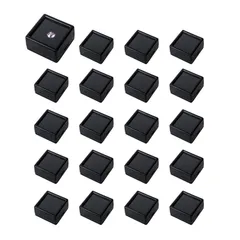 【新着商品】ルースケース 宝石箱 20個セット 窓付 プラケース GOODCHI 3cm ジュエリーケース 小物入れ (ブラック)