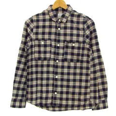 リー 長袖シャツ トップス チェック柄 ネルシャツ メンズ Mサイズ ネイビー Lee 【中古】のサムネイル