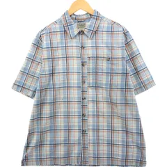 古着 90~00年代 エルエルビーン L.L.Bean チェック柄 半袖 ポリコットンシャツ ボックスシャツ メンズL相当 ヴィンテージ/eaa560403