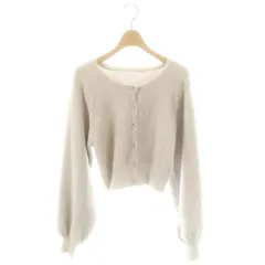 マーキュリーデュオ MERCURYDUO 23AW ロングスリーブミニシャギーニットカーディガン クルーネック 長袖 F グレー /AT ■OS