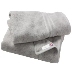 【在庫処分】耐久性 無地 高吸水 綿100% 日本製 シルバーグレイ 2枚セット ホテルズ 今治 HOTEL'S hiorie(ヒオリエ) バスタオル ブランド 認定 今治タオル
