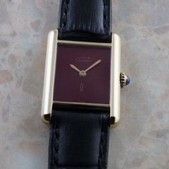 カルティエ マストタンク SM 手巻き ボルドー文字盤 Must Tank アンティーク ヴィンテージレディース Cartier