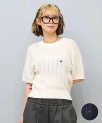 【ムラスポ公式】新品 BEVERY HILLS P.C ビバリーヒルズポロクラブ 半袖 Tシャツ レディース ケーブルニットTシャツ 5287-5751