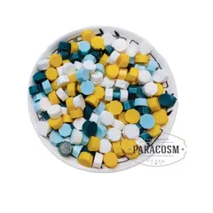 白樺　ホワイト＆イエロー mixシーリングワックス（約125粒）40ｇシーリングスタンプ　レター　封筒　招待状　結婚式　ギフトボックス　DIY用