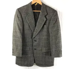 ランバン LANVIN ジャケット チェック ウール100％ 裏地付き ブラウン系 R46-44サイズ 946533のサムネイル