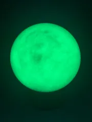 超綺麗不思議な緑夜光丸玉 10cm台座付き心経を彫刻 3750-1/4