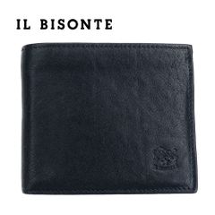 新品未使用✨ IL BISONTE 二つ折り財布 エンボスロゴ ブラック - メルカリ