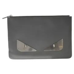 FENDI (フェンディ) バグズアイクラッチバッグ セカンドバッグ レザー グレー 7N0078のサムネイル