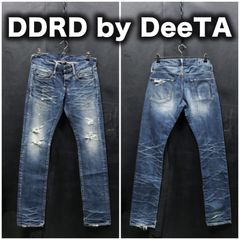 DDRD by DeeTA DRD-001 ダメージデニム スリムストレート W29/約82cm ディーティーエー ウィスカー加工 ビンテージ加工 グランジ 00s y2k 日本製 ジーンズ