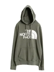 【お得なクーポン配布中!】 ノースフェイス プリント スウェット フード パーカー レディース L 程/ The North Face アウトドア プルオーバー 裏起毛 トレーナー 緑