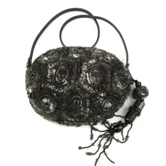 ジャマンピュエッシュ ハンドバッグ スパンコール ビーズ総刺繍 アッシュペーフランス ブランド 鞄 レディース ブラック JAMIN PUECH