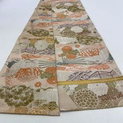 丸帯 アンティーク ヴィンテージ 全通 金帯 388cm 花嫁衣装 貸衣装 中古 リサイクル 結婚式 婚礼 着付け 舞台 きもの 着物 4136