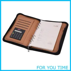 【在庫処分】システム手帳 a5/a6メモ帳 ルーズリーフ バインダーノート 6穴 電卓搭載 ペンホルダー 名刺・カード入れケース付き 多機能ノートブック 高級 メモ 記録帳 ファスナー留め具 防水 革製カバー ビジネスメモ帳 父の日 クリスマスプレゼント A5