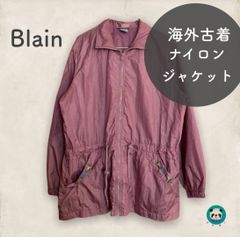 海外古着　Blain　花柄刺繍ナイロンジャケット　ジャンパー　オーバーサイズ