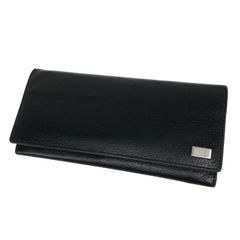 ダンヒル 長財布 二つ折り ブラック レザー シルバー金具【AFI5】