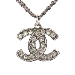 シャネル CHANEL C21A ネックレス ペンダント ラインストーン CC ココマーク 溶岩 喜平 チェーン フェイクパール シルバー アクセサリー メンズ レディース ☆AA★