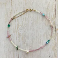 個性派ビーズネックレス／チョーカー（一点物）