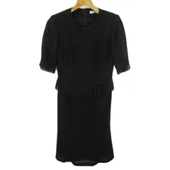 マリクレール ワンピース 半袖 フォーマル ブランド トップス 日本製 黒 レディース 9サイズ ブラック mariclaire 【中古】