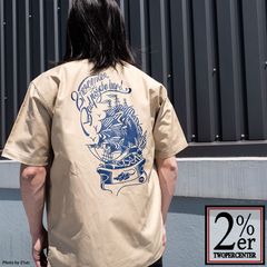 2%ER X BADPSYCHOHEAD HATER ワークシャツ　ベージュ