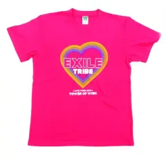 【中古】Tシャツ(男性アイドル) EXILE TRIBE ハート Tシャツ ピンク Mサイズ 「EXILE TRIBE LIVE TOUR 2012 ～TOWER OF WISH～」