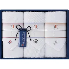 【新品】 新日本名産地 フェイスタオルセット おぼろフェイスタオル(34×80cm)・フェイスタオル(今治・泉州)(各34×75cm)×各1 B1118540