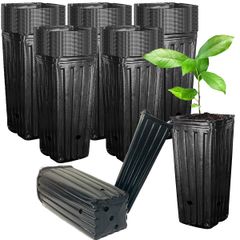【新着商品】(100個セット) 苗 ビニール 植木鉢 ポリポット ロング 深型 プランター 育苗ポット ポット SALUDABLE